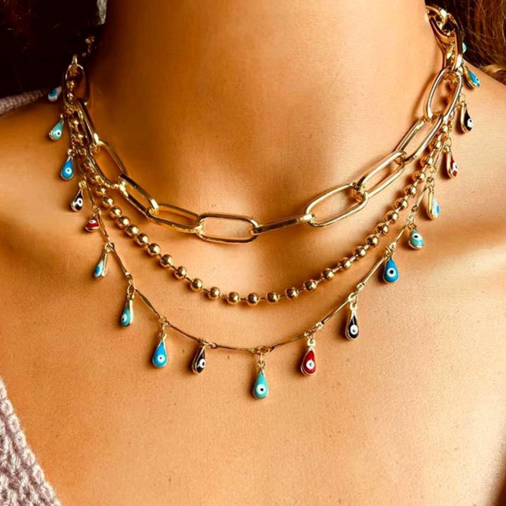 Evil Eye Pendant Chain Necklace